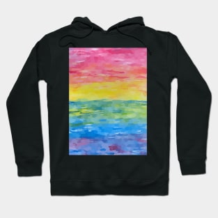 Abstract Colorful Rainbow Sunset Stripes Hoodie